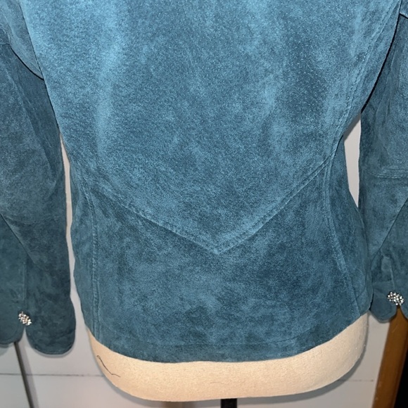 live a little leather jacket turquoise sz Small.  Excellent condition. - Picture 6 of 11